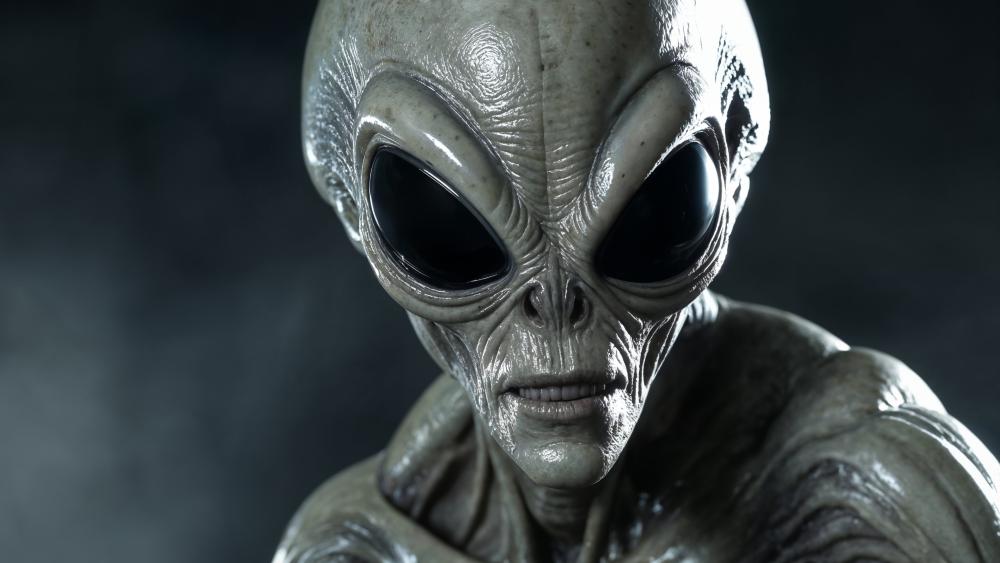 Silent Visitor Close Up Alien Portrait in Cinematic 4K wallpaper