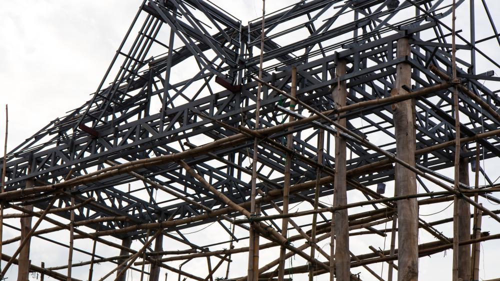 Modern Construction Framework in 5K Detail wallpaper