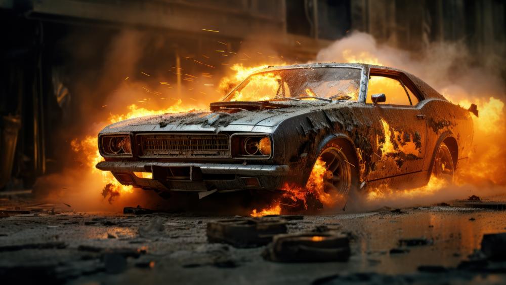 Explosive Power of a Classic Muscle Car wallpaper