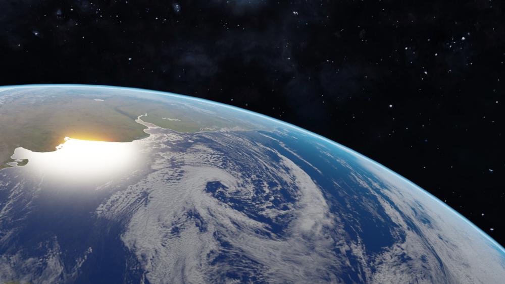 Sunlit Earth Horizon Over a Quiet Starfield in 4K wallpaper