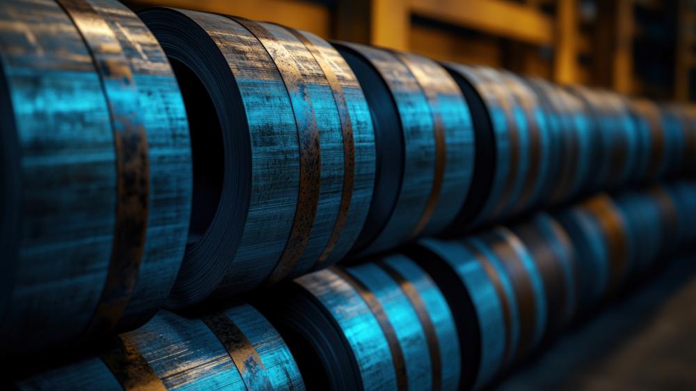 Blue Steel Ribbons in Industrial Light Abstract 5K Wallpaper wallpaper