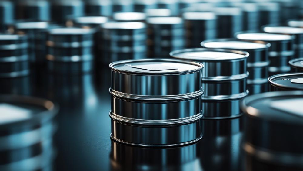 Chrome Tin Cylinders in Soft Focus Abstract Metallic Depth wallpaper