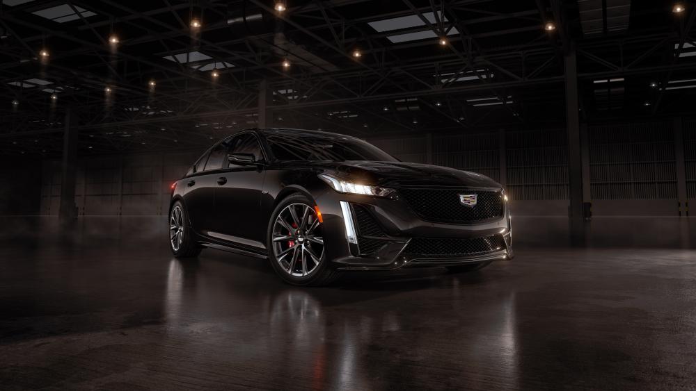 Cadillac CT5 V Blacked Out Performance Sedan in Moody Hangar Light wallpaper