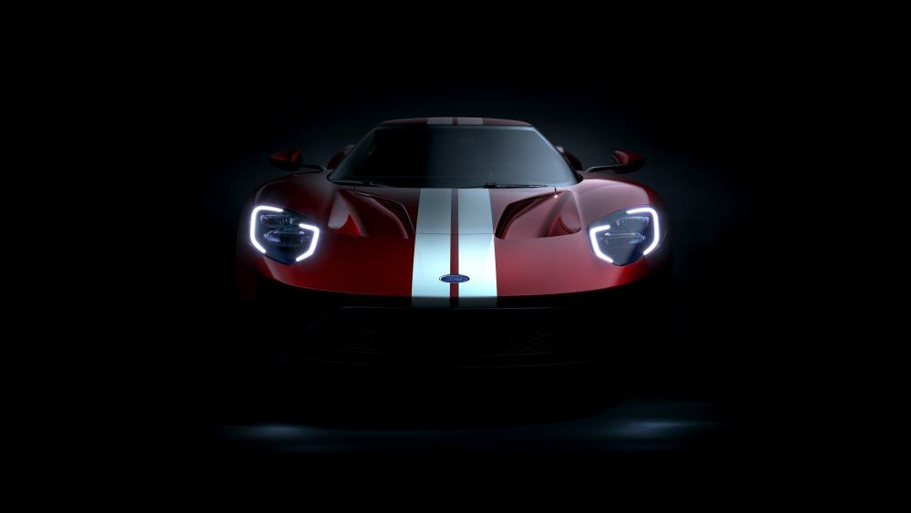 Midnight Ford GT Supercar Glow in Ultra Sharp 8K wallpaper