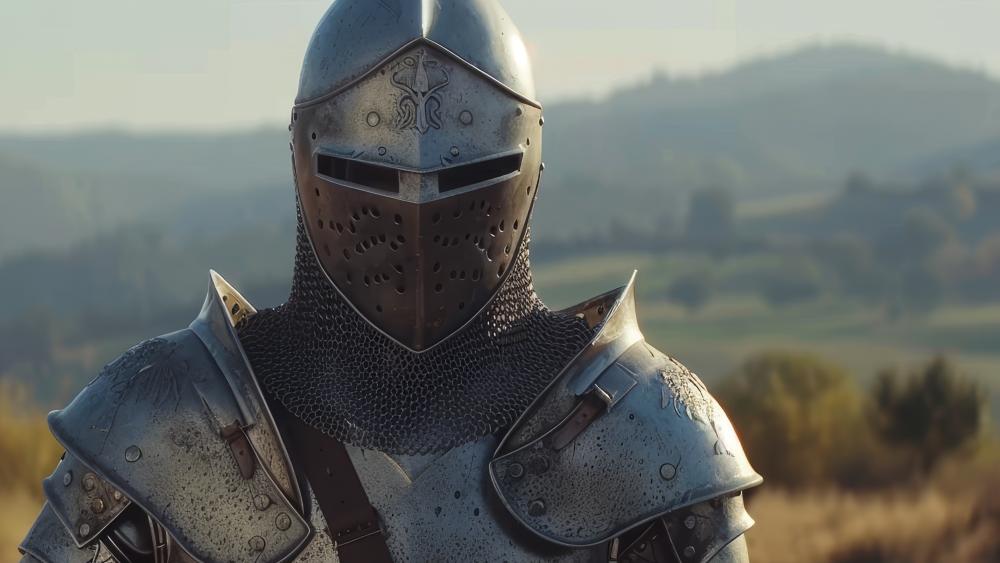 Steel Sentinel of the Middle Ages Knight Armour in 4K wallpaper
