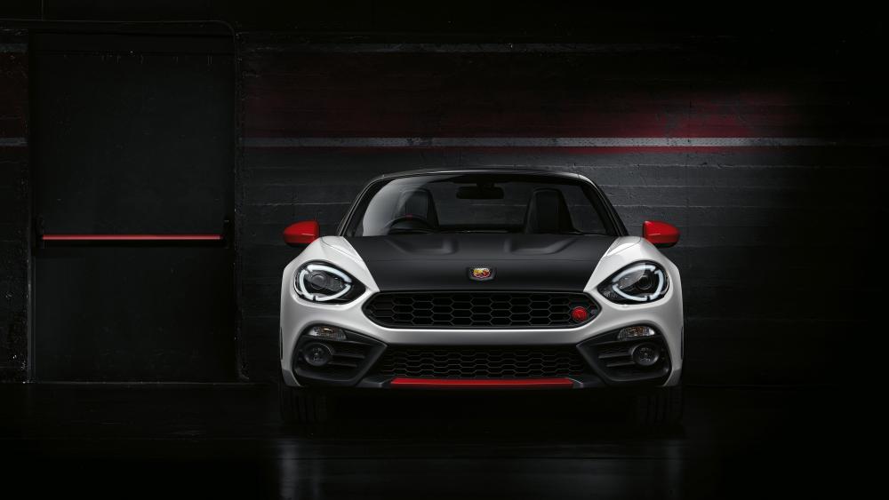 Abarth 124 Spider Front View in Dark Studio 4K Wallpaper wallpaper