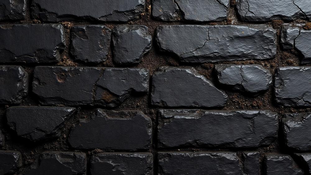 Midnight Obsidian Brick Texture in Ultra Detailed 4K wallpaper