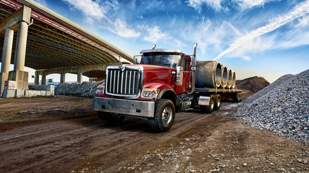 International HX Heavy Duty Hauler Under Bridge in 4K wallpaper