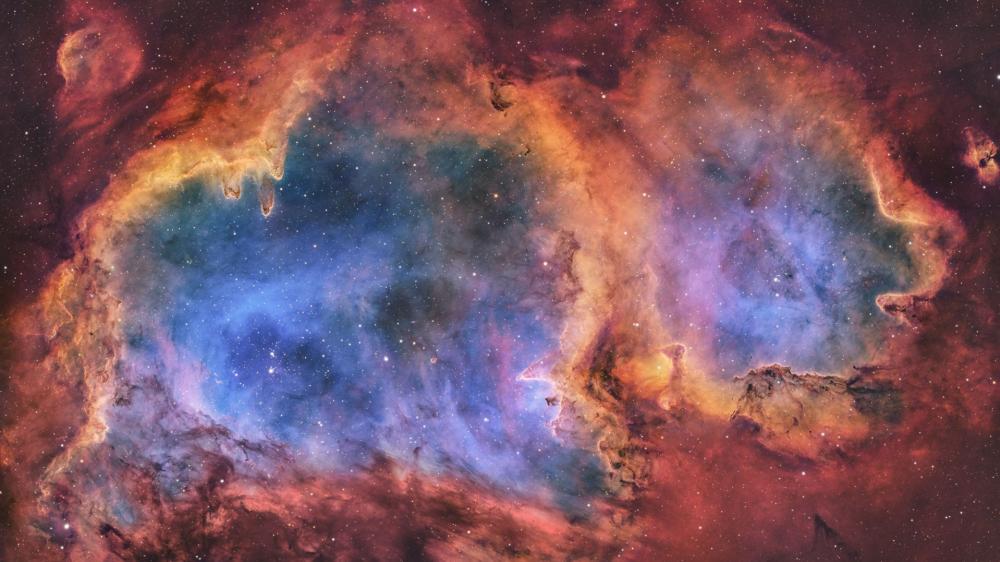 Heart and Soul Nebulae in Cassiopeia Deep Space Panorama wallpaper