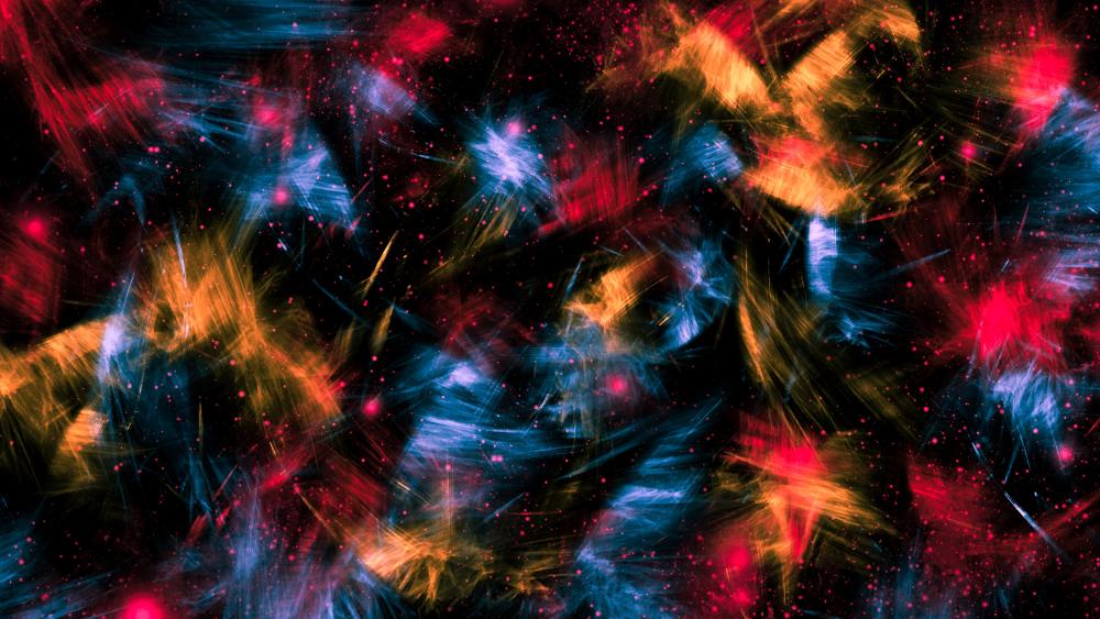 Neon Splashstorm Abstract in Cosmic 4K wallpaper