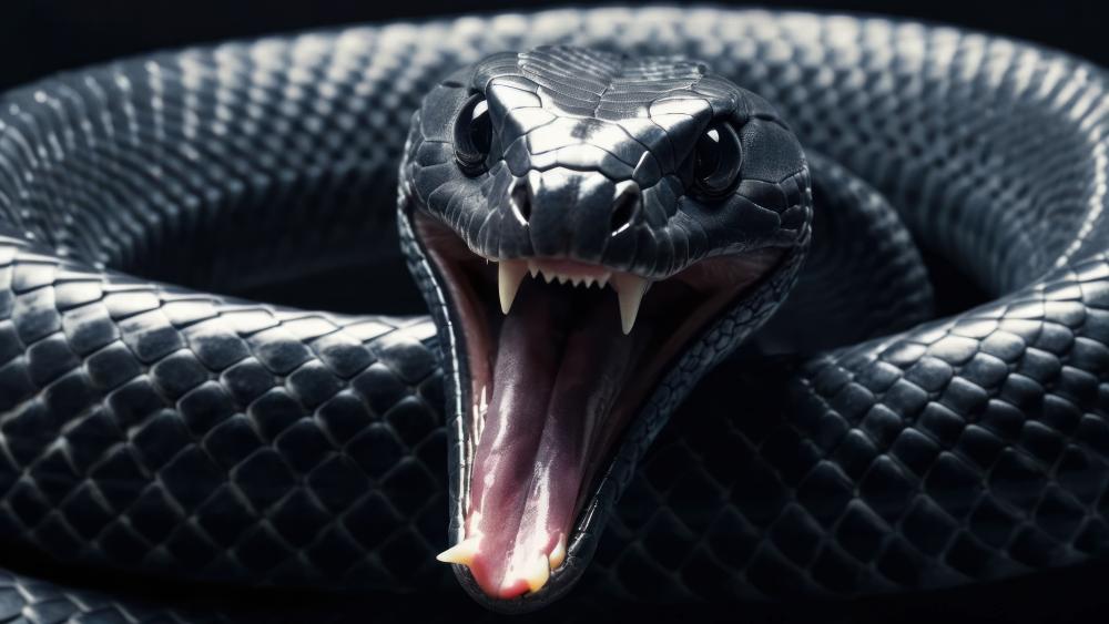 Raging Black Mamba Close Up in Ultra Detailed 8K AI Art wallpaper