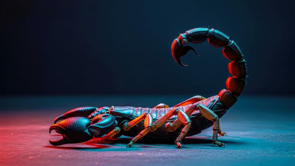 Neon Desert Scorpion in Cinematic 4K AI Art Glow wallpaper