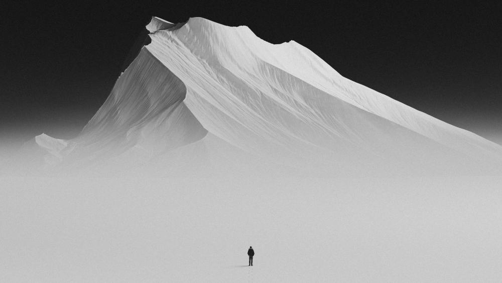 Silent Summit in Monochrome Winter wallpaper