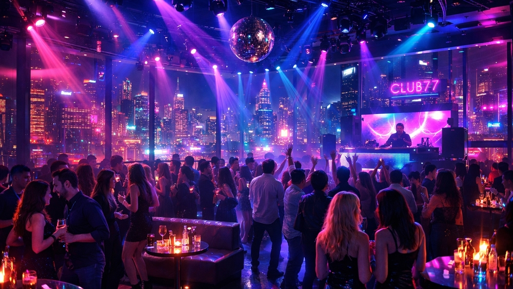Neon Skyline Nightclub Beats wallpaper