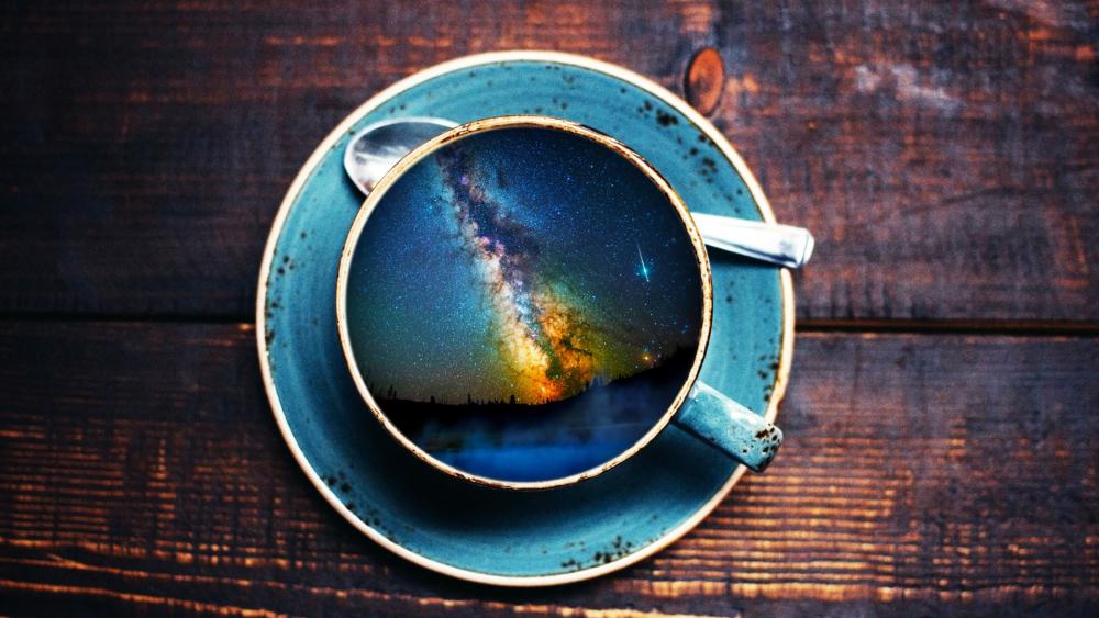 Milky Way Brew in a Dreamy Teacup Wallpaper wallpaper