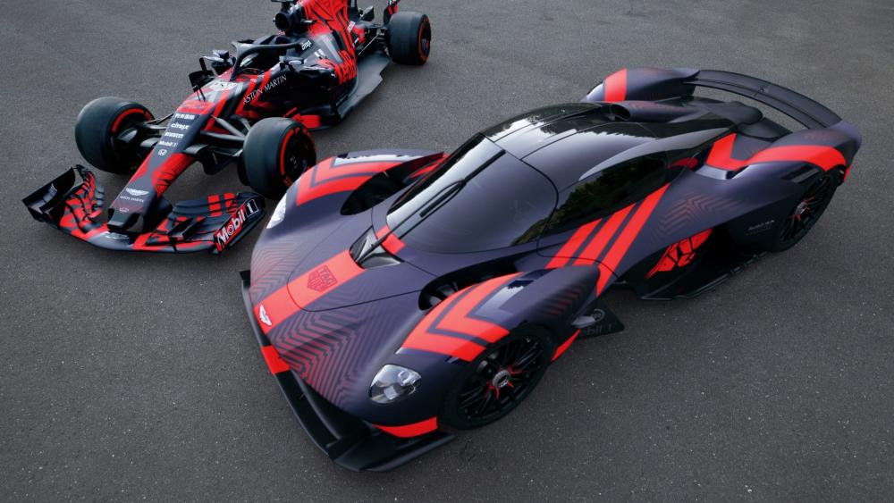 Aston Martin Valkyrie Meets Formula One Trackside Power wallpaper