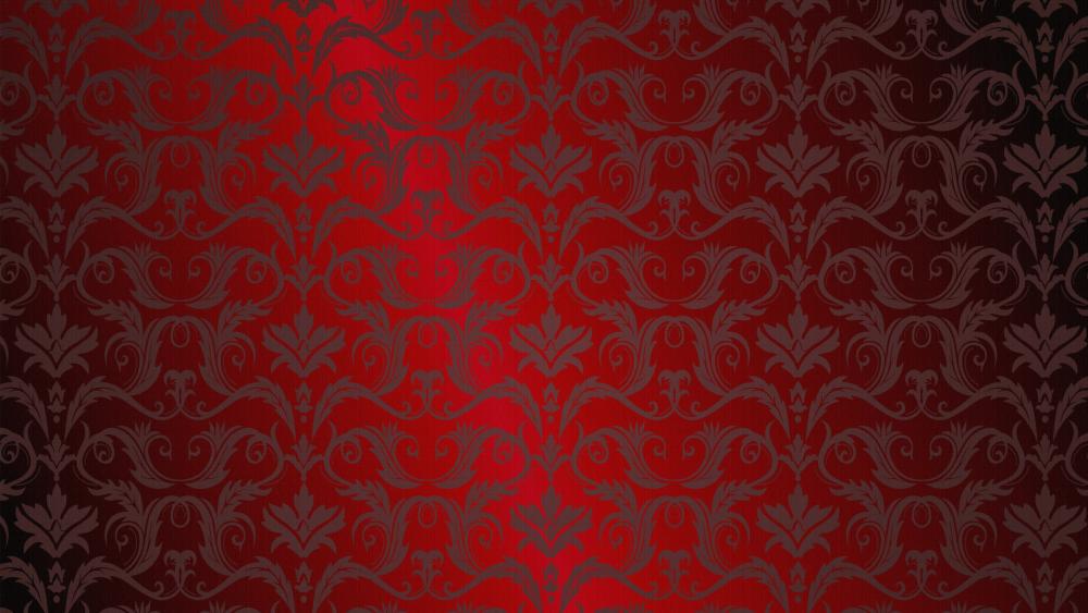 Crimson Damask Reverie Retro Ornamental Pattern in 4K wallpaper