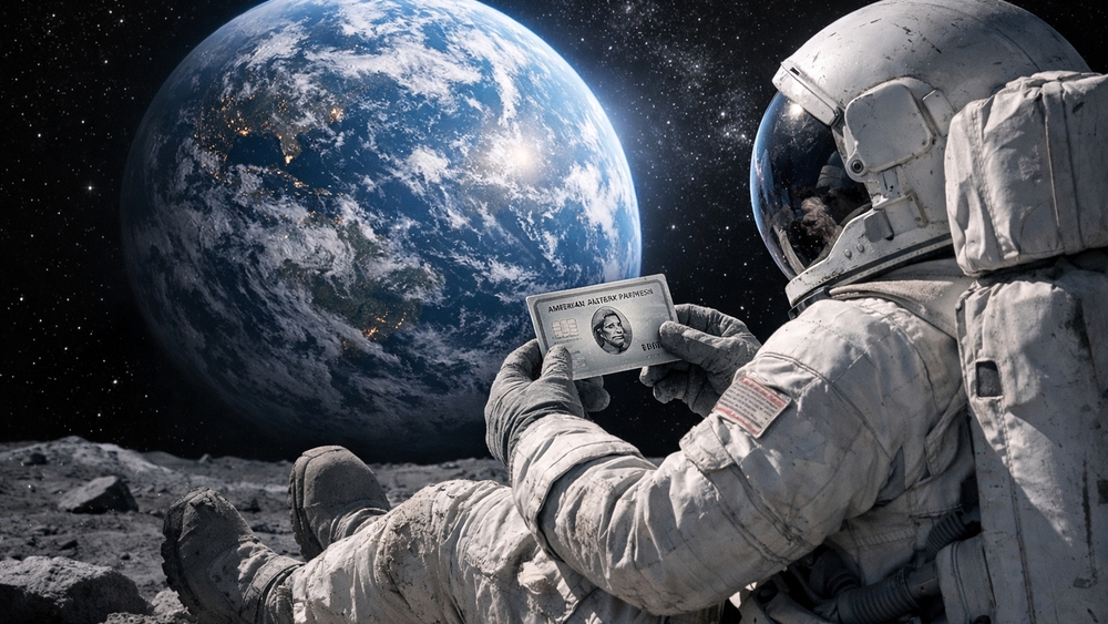 Interstellar Coffee Break Astronaut Checks His Earthly Credit Card wallpaper
