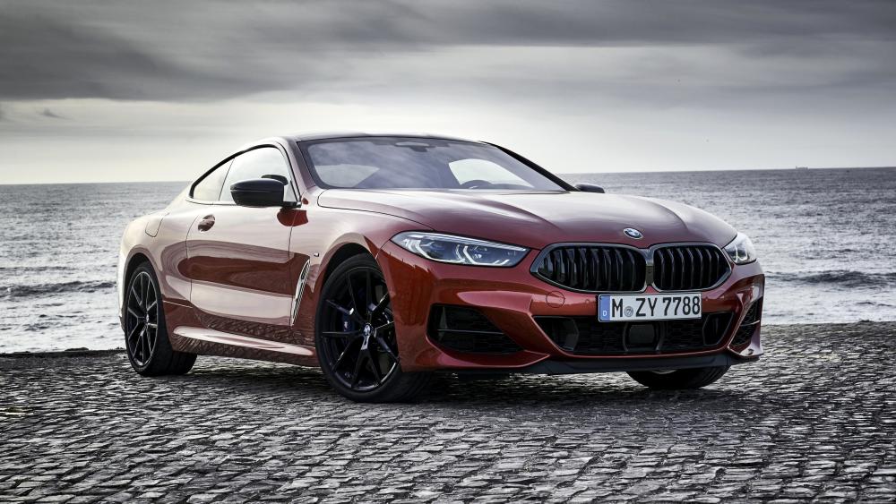 BMW 8 Series Coupe by the Sea in 4K wallpaper