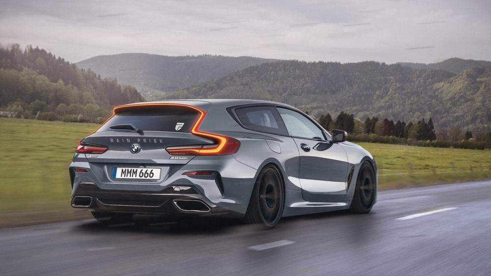 2019 BMW 8 Series Gran Coupe Cruising Through Mountain Valleys wallpaper