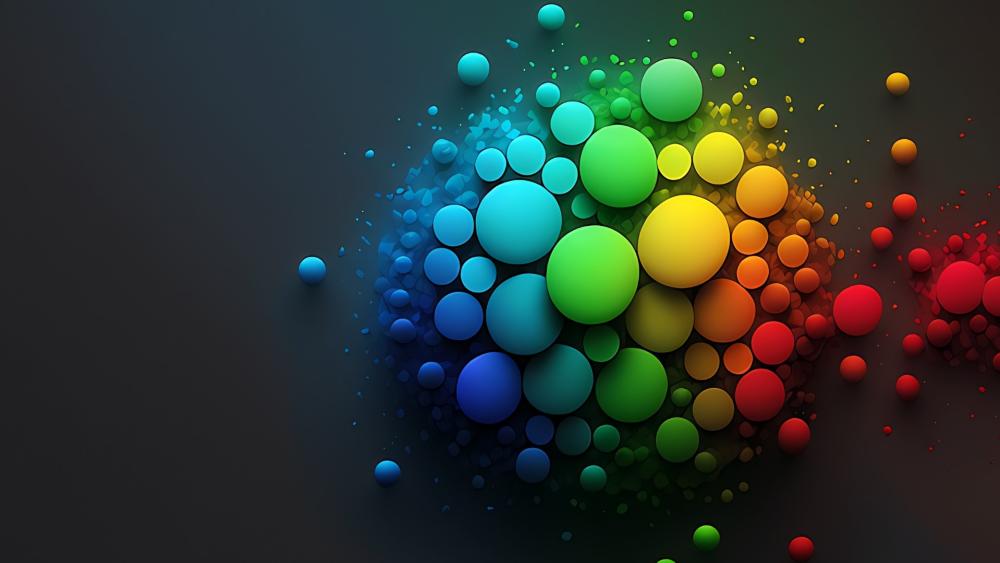 Prismatic Sphere Bloom in Gradient Space wallpaper