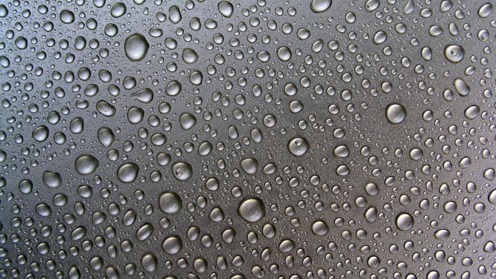 Silver Dewdrops on Glass Abstract Moisture Texture wallpaper
