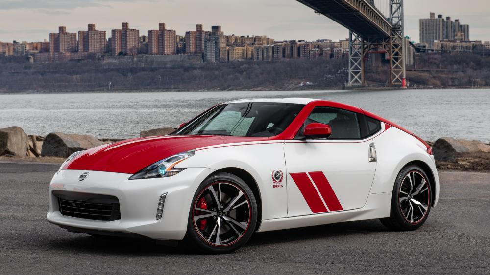 Nissan 370Z Heritage Edition by the River in 8K wallpaper