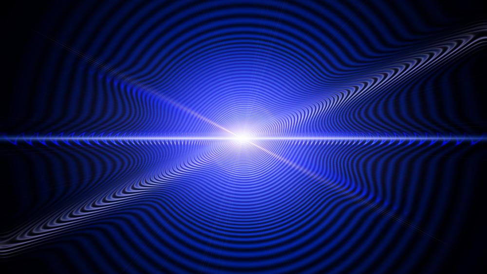 Radiant Blue Wave Circles in 4K Abstract Lightscape wallpaper