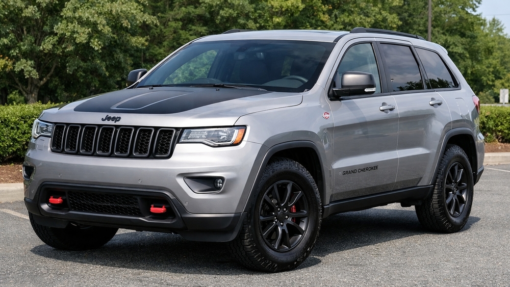 Silver Jeep Grand Cherokee Adventure Ready SUV Wallpaper wallpaper