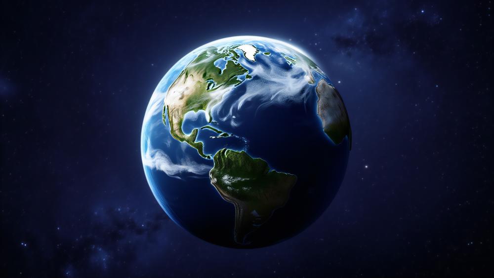 Our World Earthlight Over the Americas in Deep Space 5K wallpaper