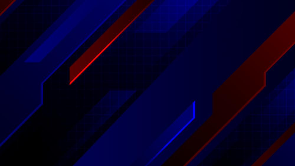 Midnight Neon Stripes in Deep Blue and Crimson Glow wallpaper