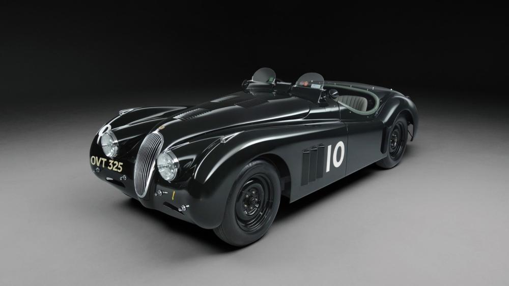 Black Jaguar XK120 Competition Coupe Racing Elegance wallpaper