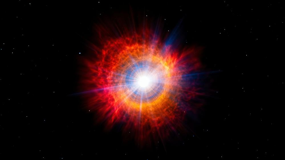 Blazing Supernova Burst Across the Silent Starfield wallpaper