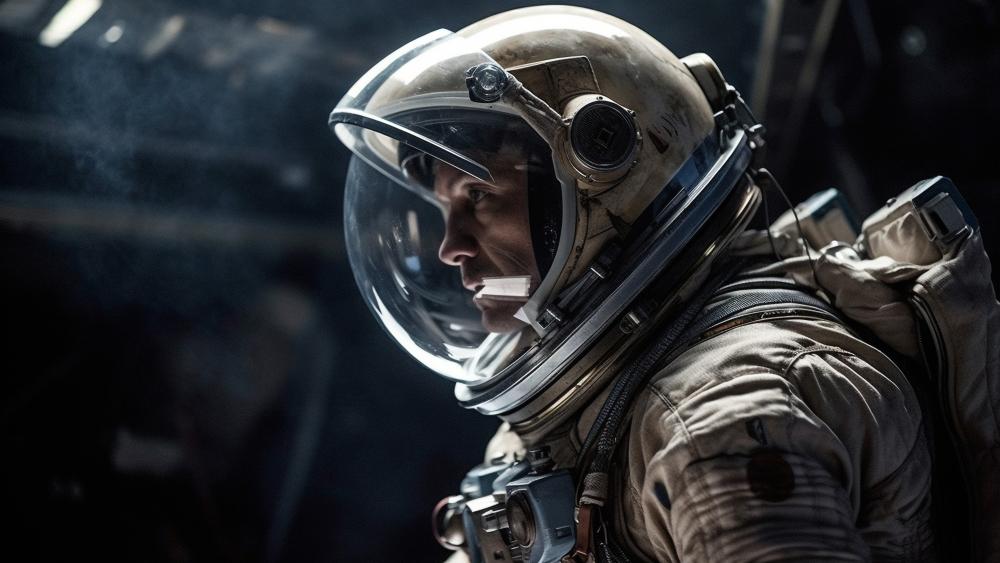 Silent Orbit Vigil Astronaut Portrait in Cinematic 5K Space wallpaper