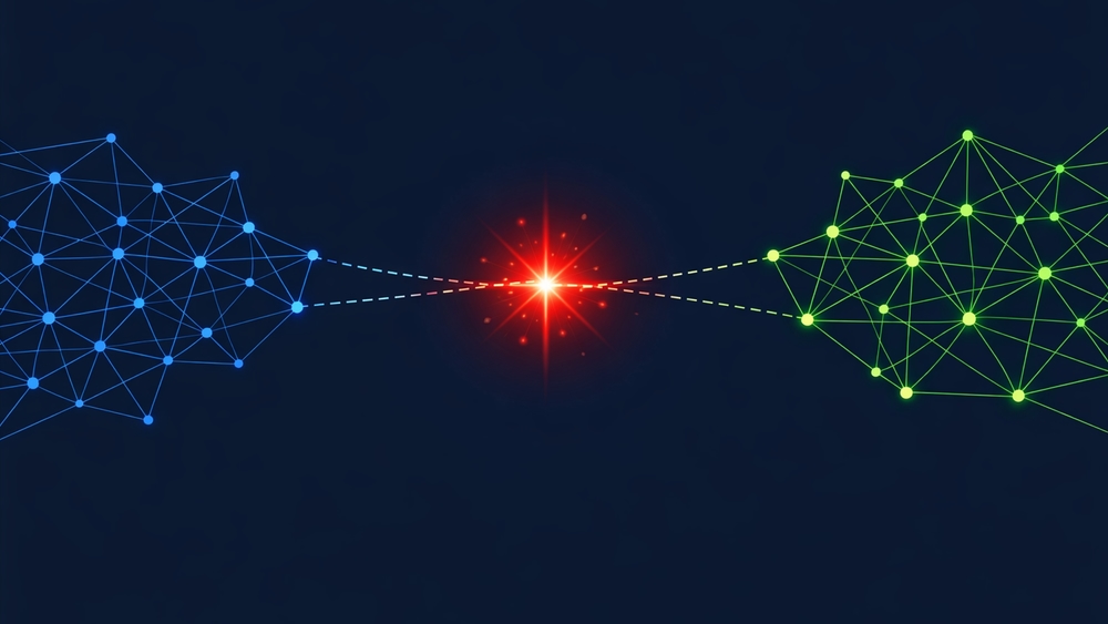 Quantum Bridge Between Digital Constellations in Neon Geometry wallpaper