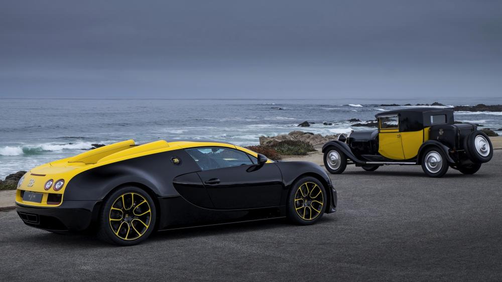 Bugatti Veyron Coastal Contrast in Ultra HD 4K wallpaper
