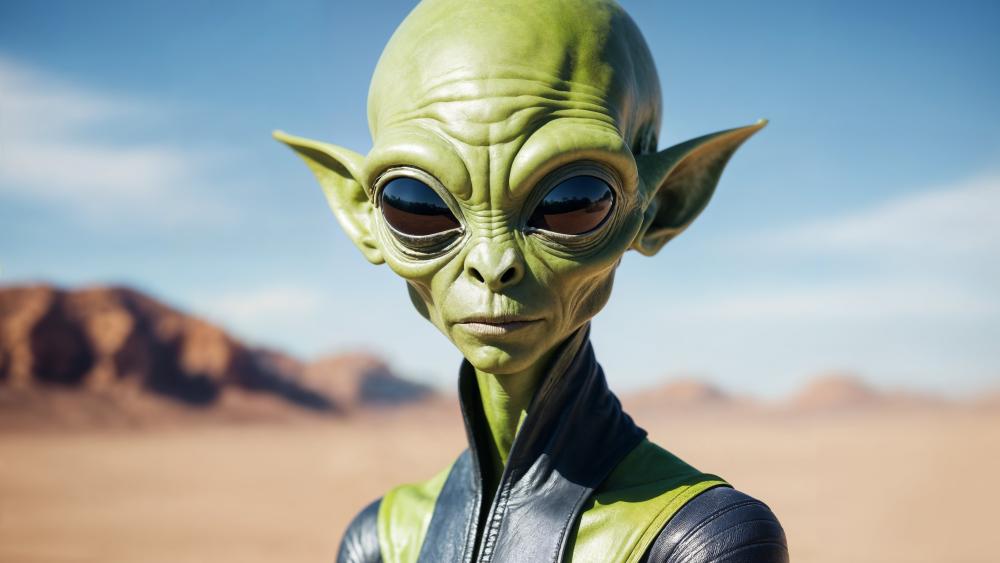 Desert Star Envoy Alien Portrait in Cinematic 5K Fantasy Style wallpaper
