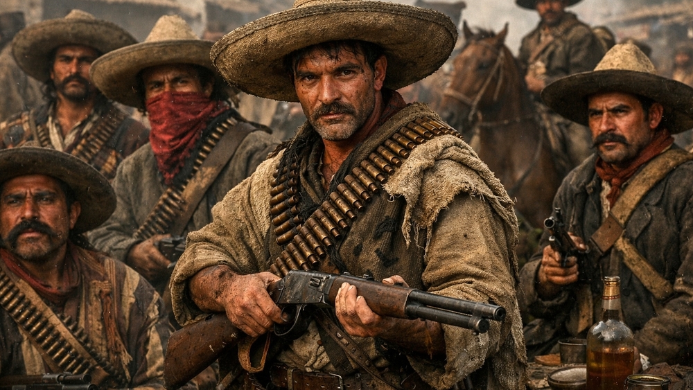 Dust and Valor Riders of the Mexican Revolution Fantasy Scene wallpaper