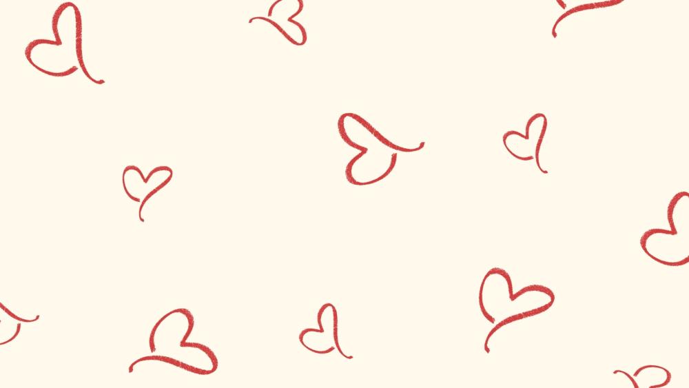 Whispered Love Hearts on Soft White Minimal Pattern Wallpaper wallpaper