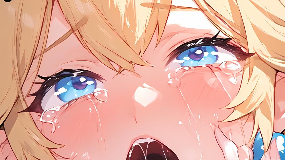 Tears of Starlight Close Up Anime Portrait in Soft Pastel Glow wallpaper