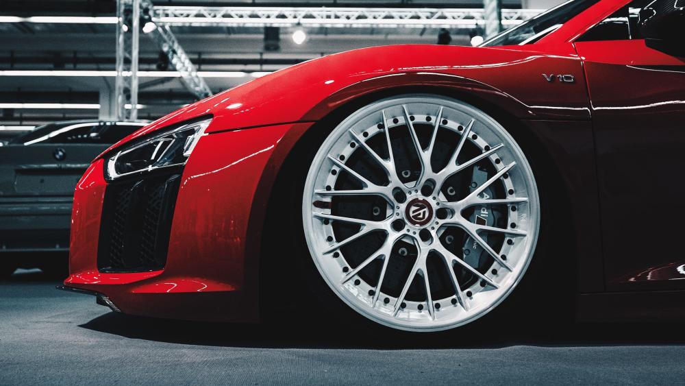 Red V10 Supercar Close Up in 4K wallpaper