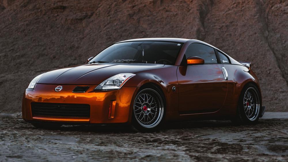 Burnt Orange Nissan 350Z Sports Car 4K Wallpaper wallpaper