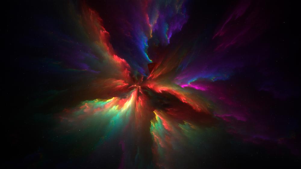 Radiant Nebula Burst in Vivid Abstract Color wallpaper