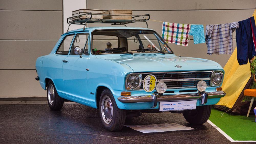 Sky Blue Opel Kadett B Classic Vintage Car Showcase wallpaper