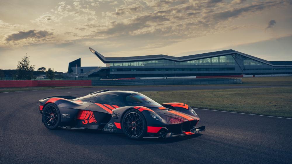 Aston Martin Valkyrie Hypercar at Sunset Trackside in 8K wallpaper