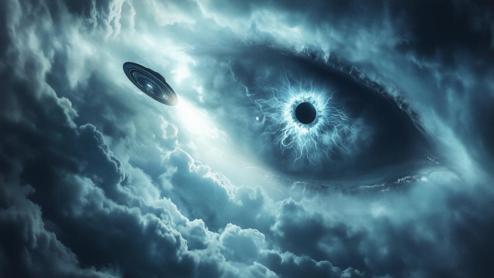 Stormborne Cosmic Eye Watching Silent UFO Drifters wallpaper