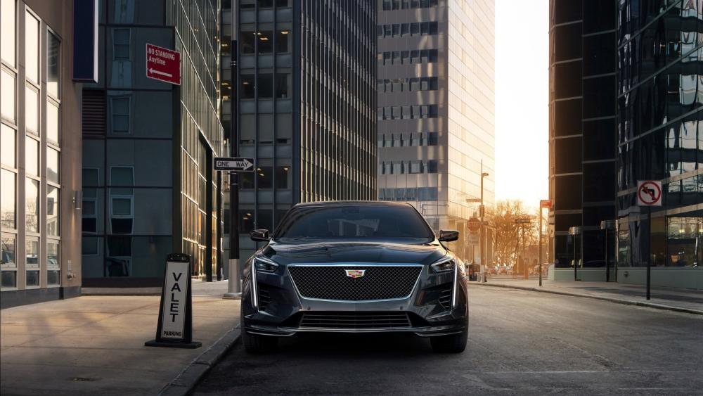 Cadillac CT6 V Dominance in a Quiet Downtown Sunrise wallpaper