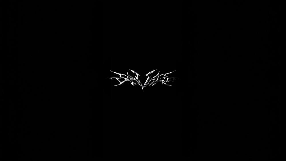 Savage Steel Lettering on Deep Black Minimal Background wallpaper