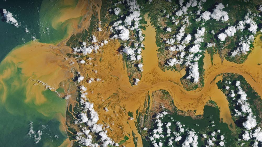 Earths Painted Delta From Above in Crisp 4K Aerial View wallpaper
