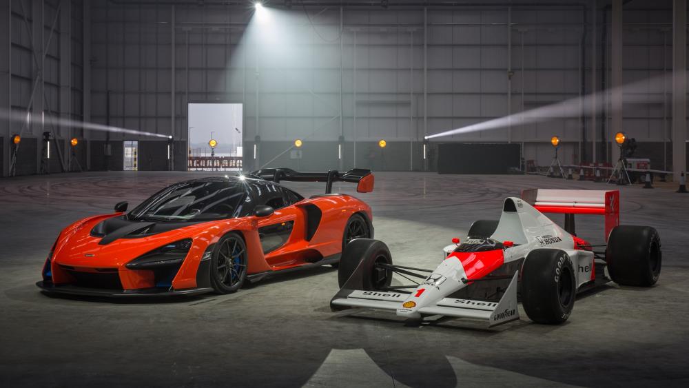 McLaren Senna Under Hangar Lights Motorsport Heritage In 4K wallpaper